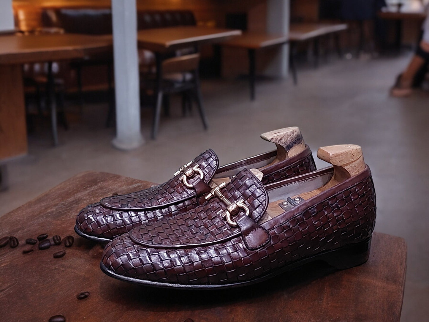 Men's New Handmade Formal Shoes Brown  BRAIDED Leather Lace Up Stylish Dress & Casual Wear Shoes