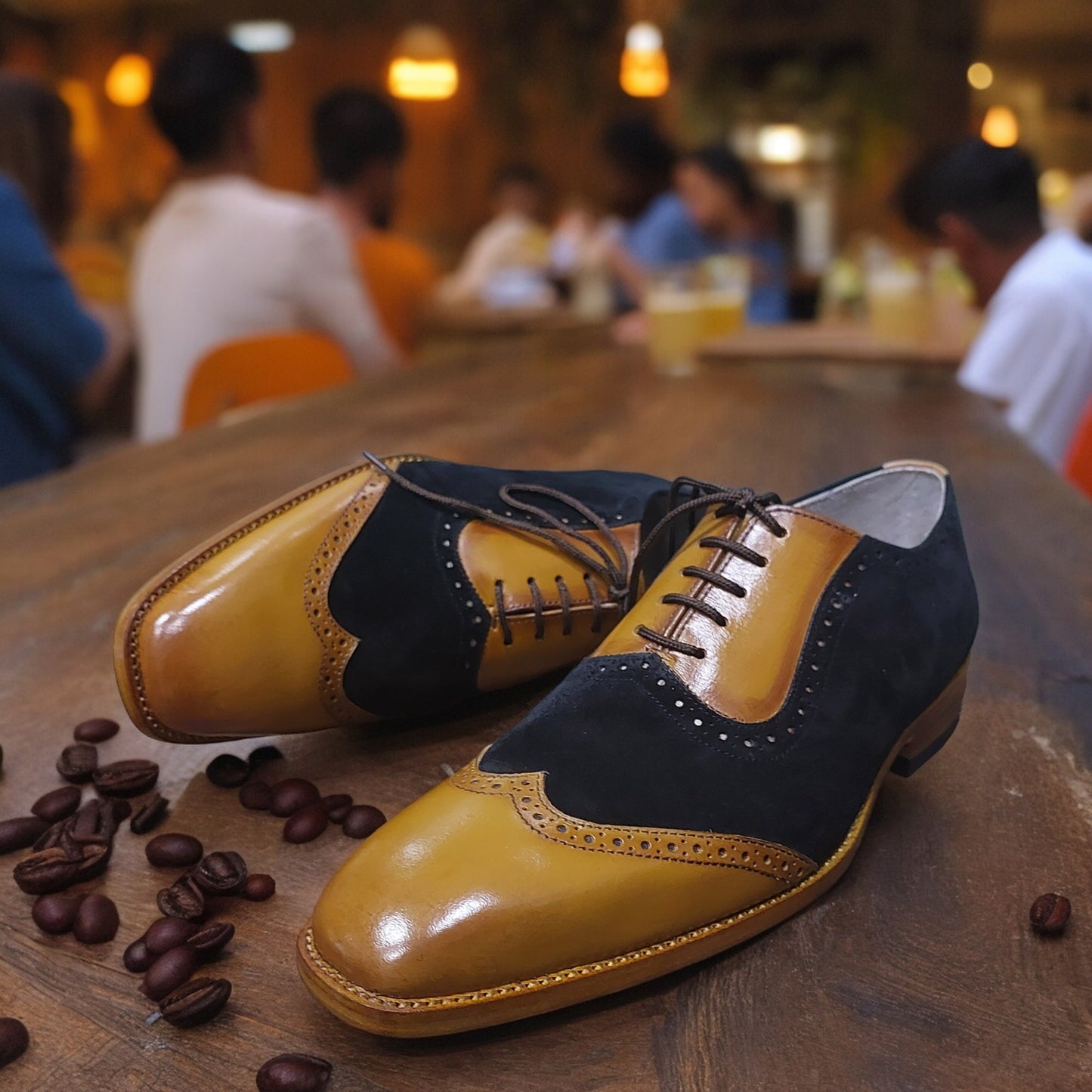 MULTI COLOR HANDMADE FORMAL WINGTIP SHOES