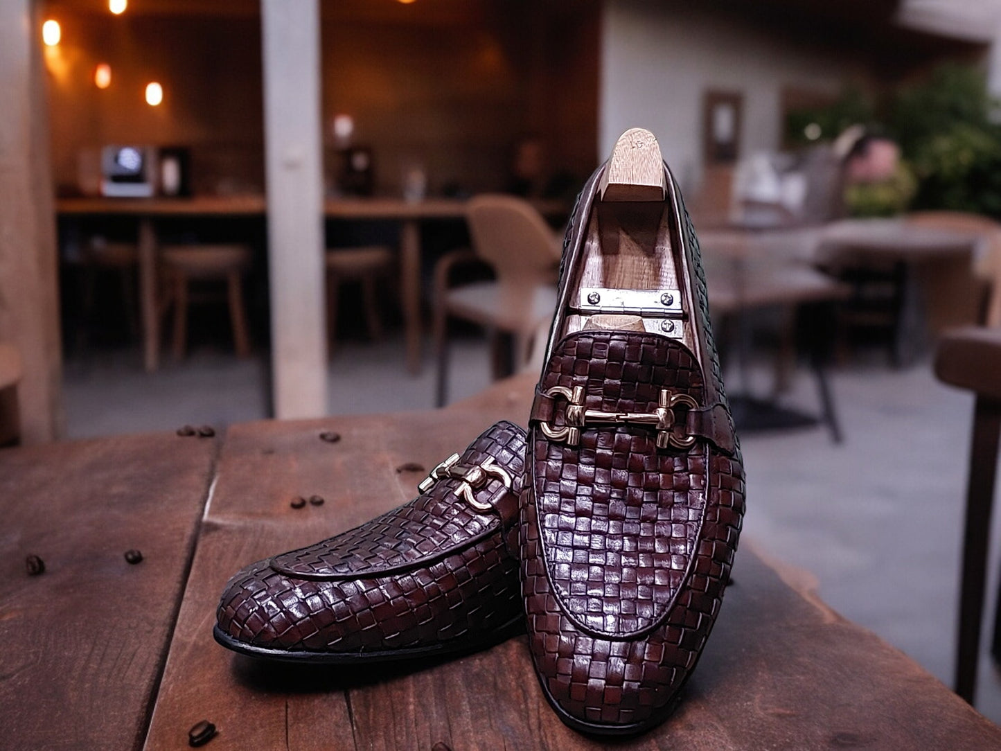 Men's New Handmade Formal Shoes Brown  BRAIDED Leather Lace Up Stylish Dress & Casual Wear Shoes