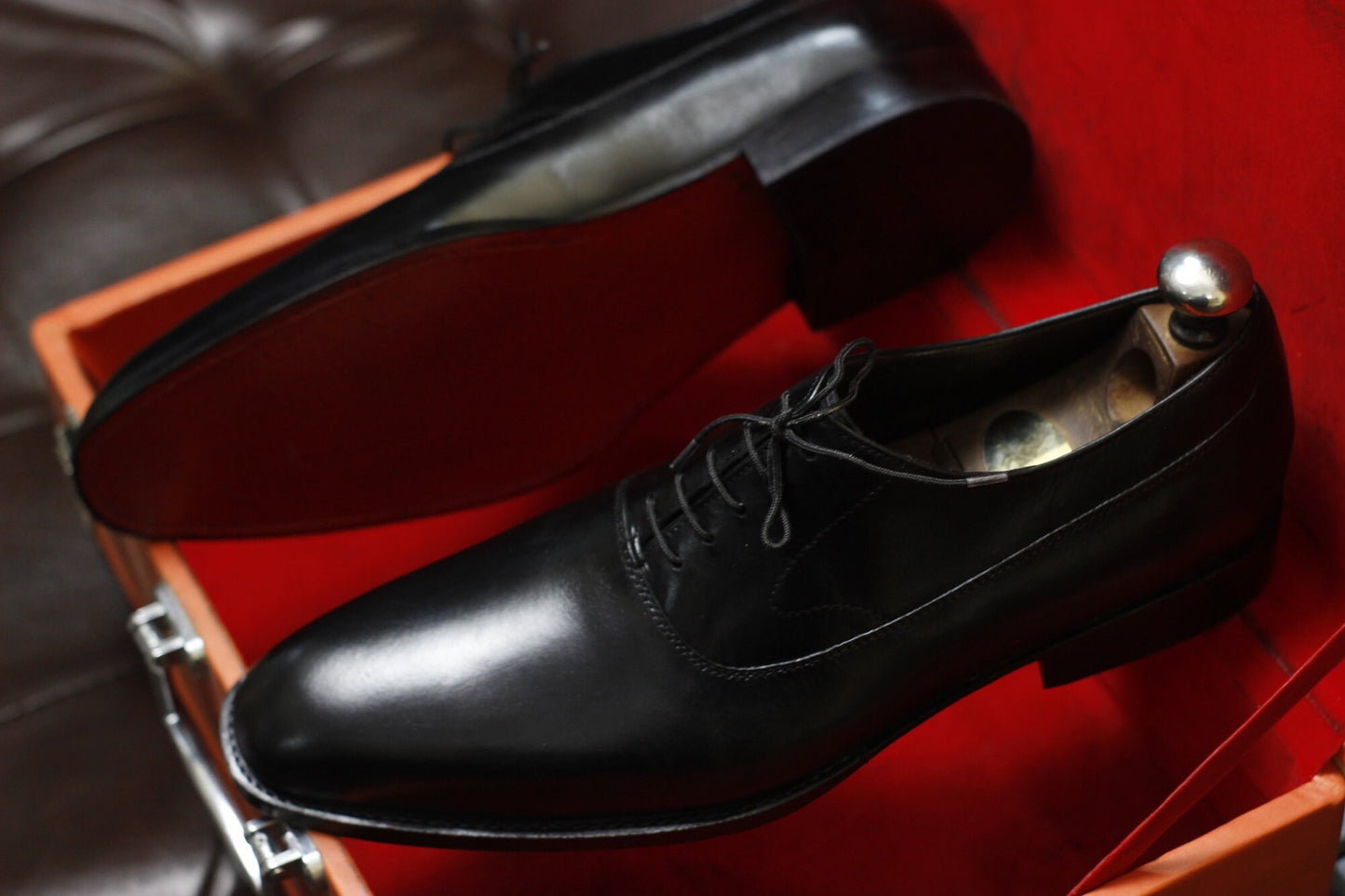 New Men's Handmade Formal Shoes Black Leather , Lace Up Stylish Dress & Casual Wear Shoes