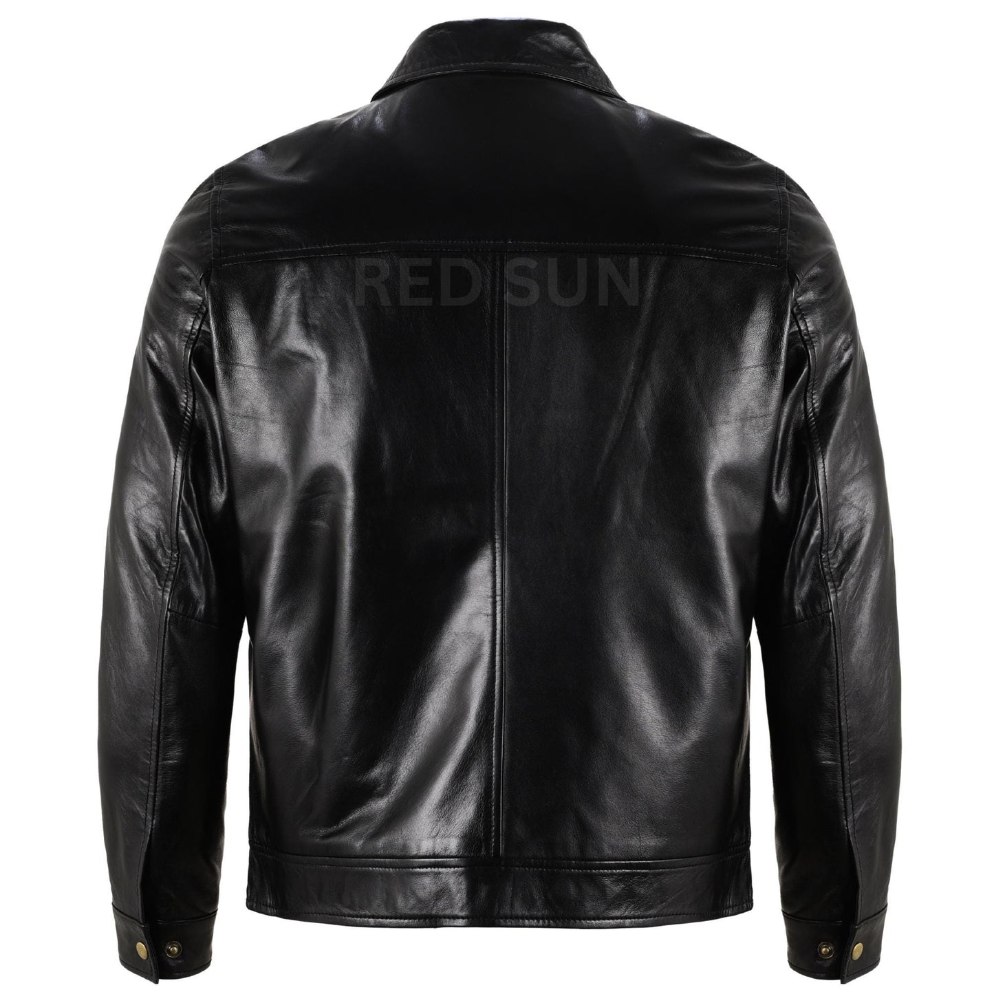 Men's Leather Jacket with Shirt Collar | Classic 90's Style | Handmade Genuine Leather Jacket | Genuine men Leather Jacket