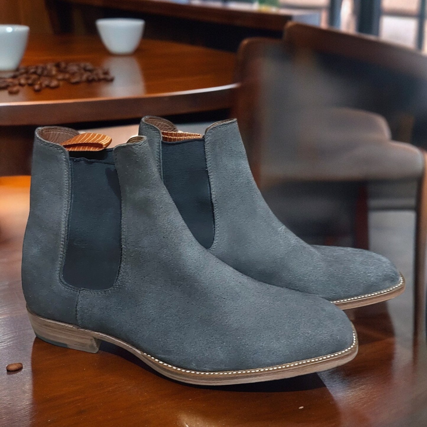 HANDMADE ANKLE BOOTS  GREY COLOR