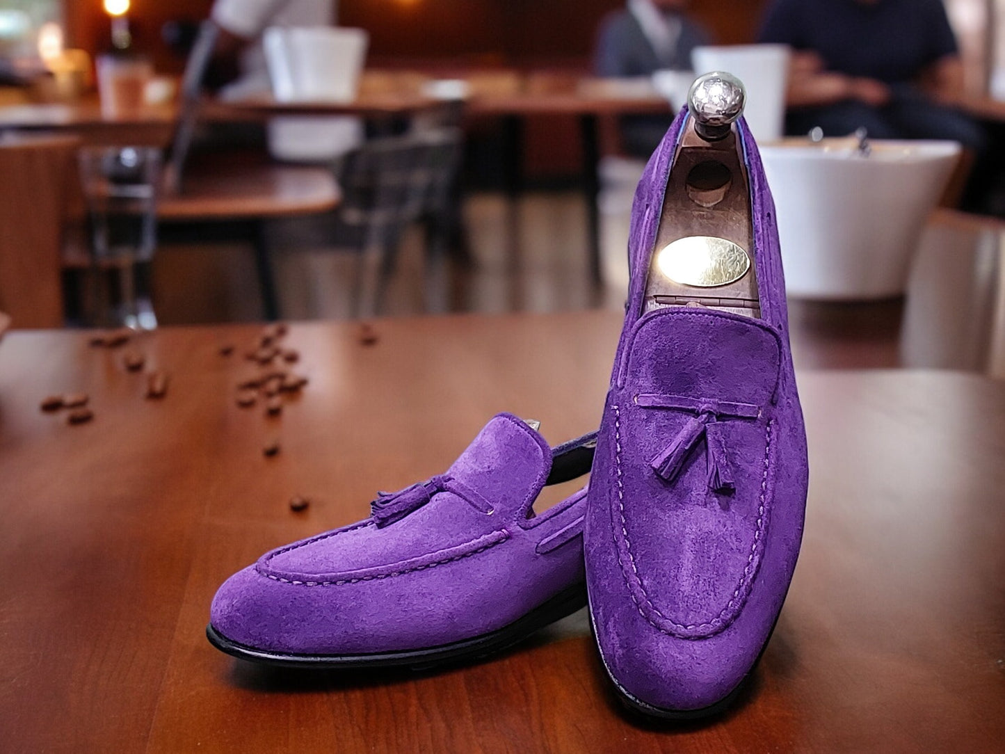 New Men's Handmade Purple Suede  Loafers/SlipOn Stylish Dress & Formal Wear Shoes