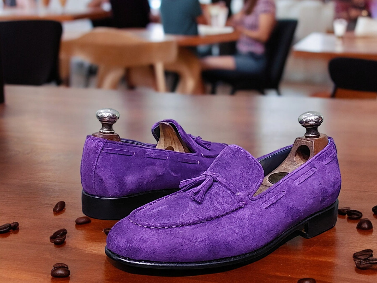 New Men's Handmade Purple Suede  Loafers/SlipOn Stylish Dress & Formal Wear Shoes