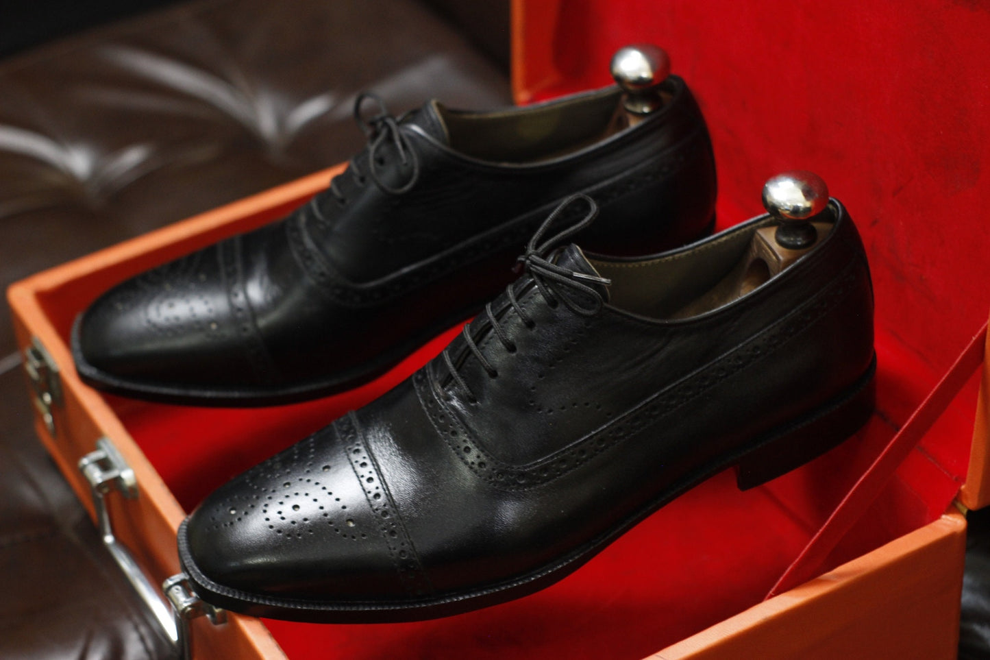 New Men's Handmade Formal Shoes Black Leather Lace Up Stylish Brogue Toe Dress & Formal Wear Shoes