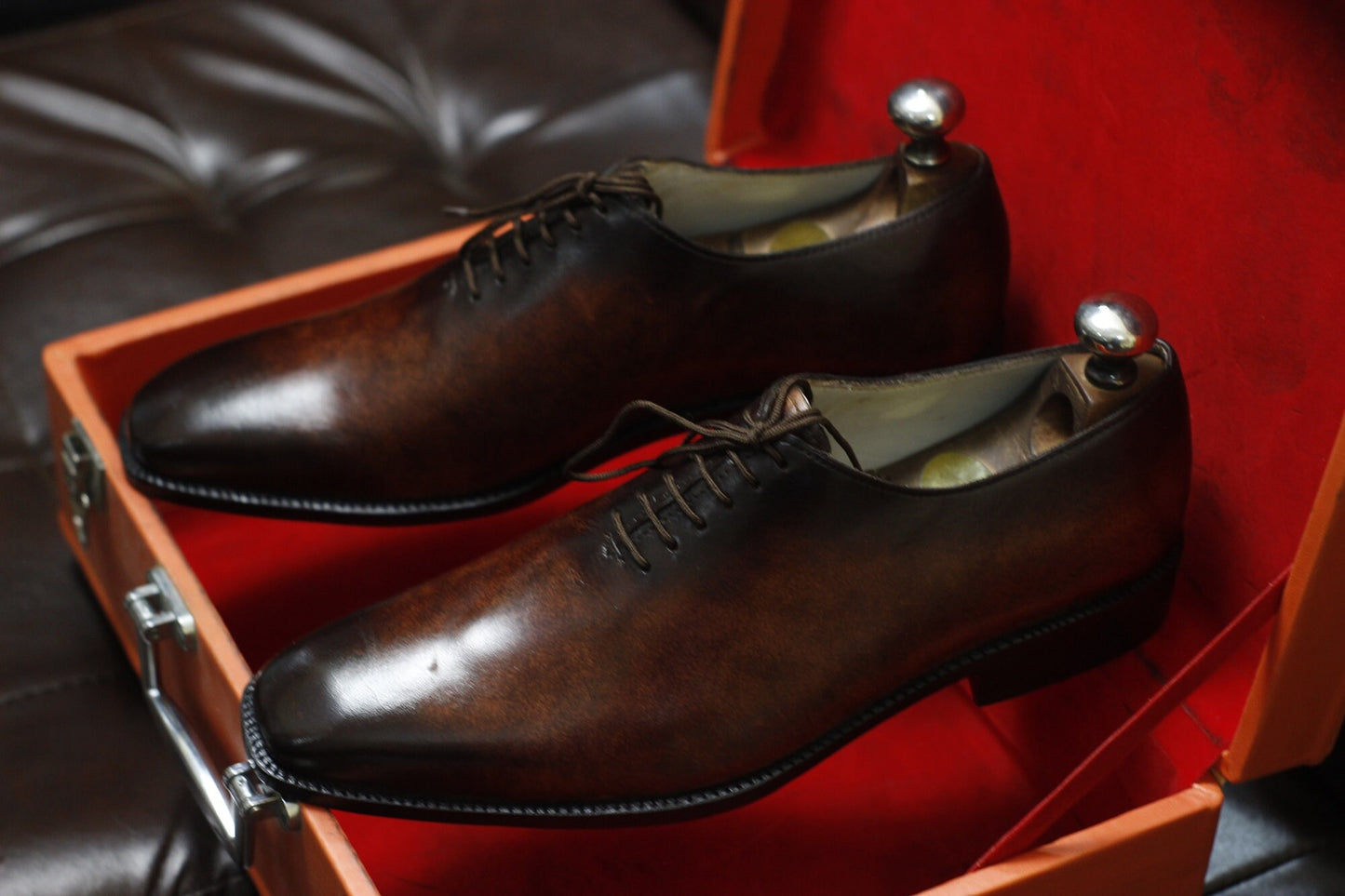 New Men's Handmade Formal Shoes Brown Shaded Leather Lace Up Stylish Dress & Formal Wear Shoes