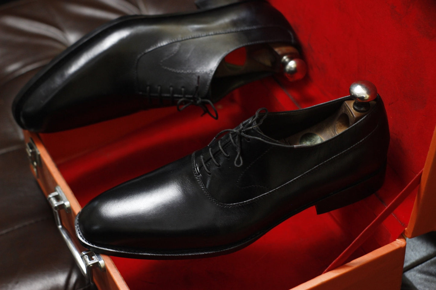 New Men's Handmade Formal Shoes Black Leather , Lace Up Stylish Dress & Casual Wear Shoes