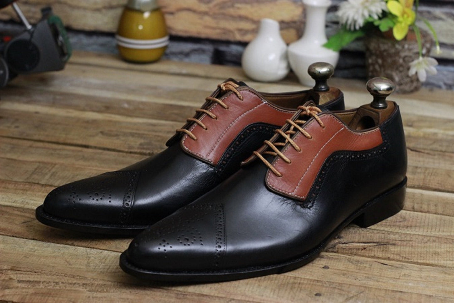 New Men's Handmade Formal Shoes Black Leather Lace Up Stylish Pointed Toe Dress & Casual Wear Shoes