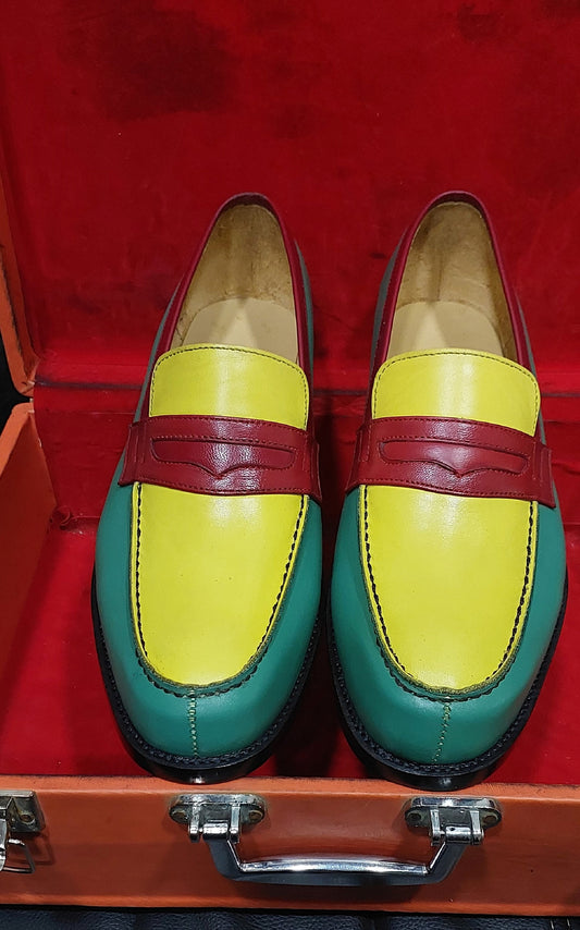 New Men's Handmade Formal Shoes Multi color Slip On Stylish Loafer  Dress & Formal Wear Shoes