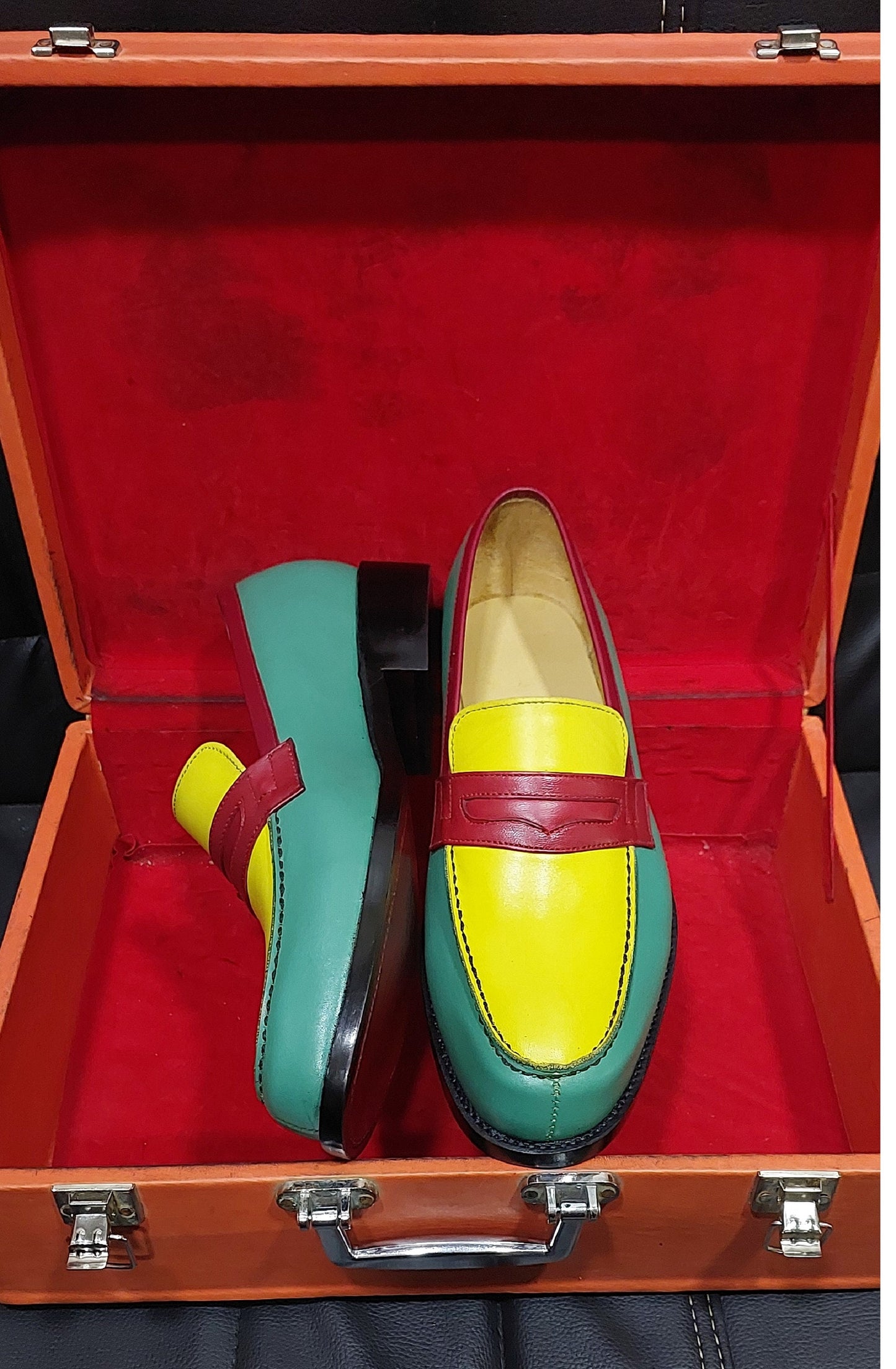 New Men's Handmade Formal Shoes Multi color Slip On Stylish Loafer  Dress & Formal Wear Shoes