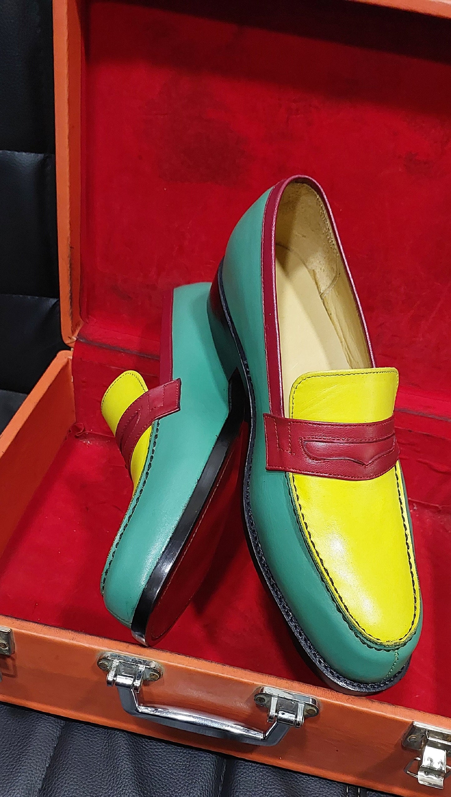 New Men's Handmade Formal Shoes Multi color Slip On Stylish Loafer  Dress & Formal Wear Shoes